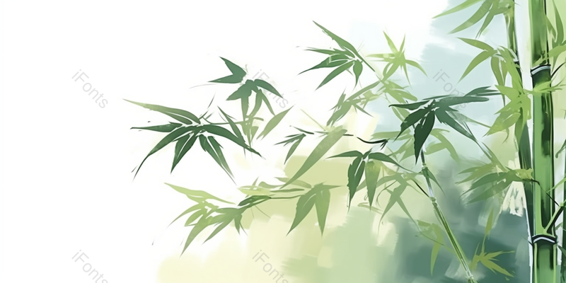 新中式简约竹林手绘插画,插画/手绘图,插画/手绘图库,插画/手绘图下载,插画/手绘